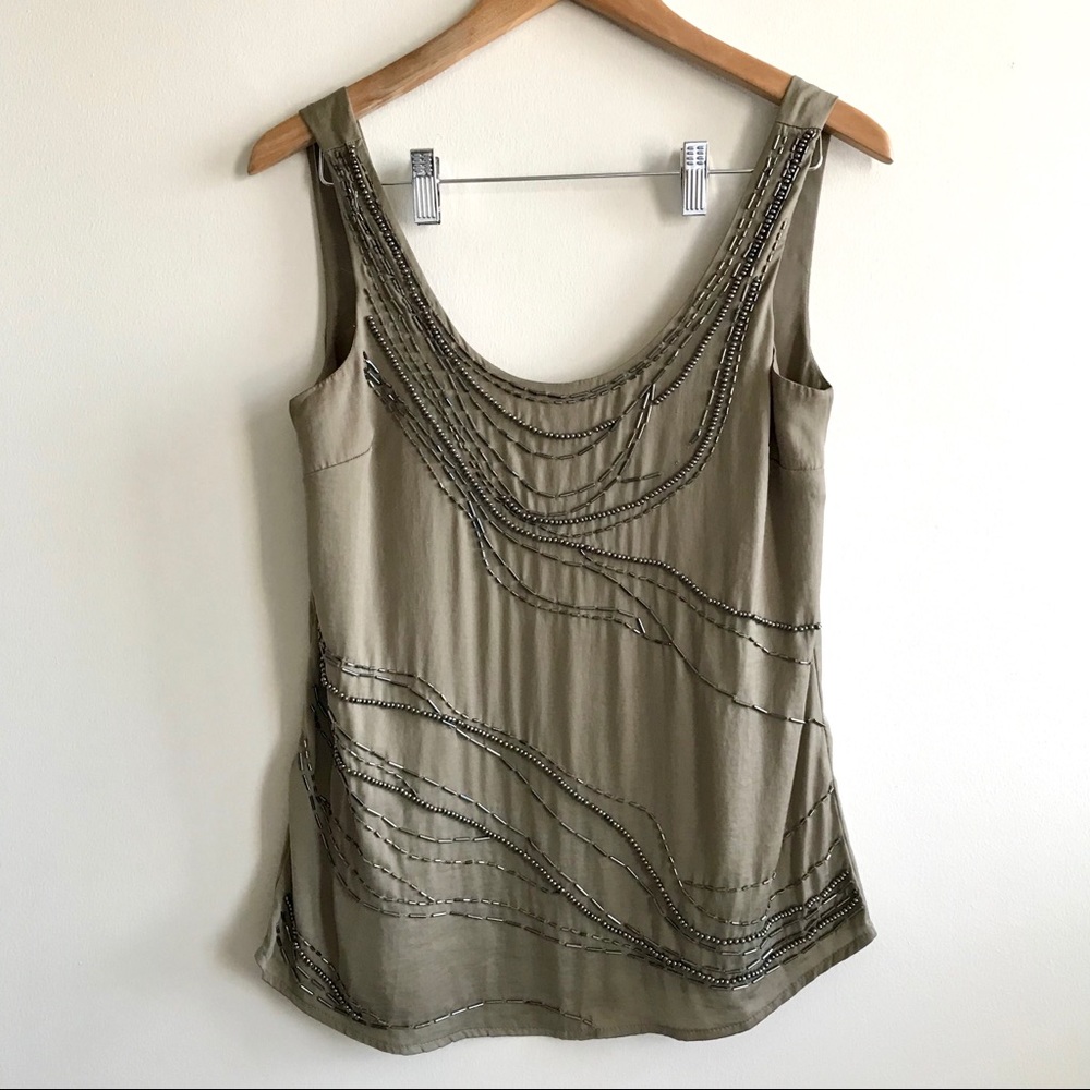 BR beaded silky tank
